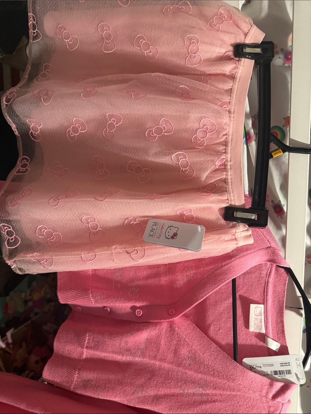 The Children's Place Pink Hello Kitty Cropped V-Neck Cardigan